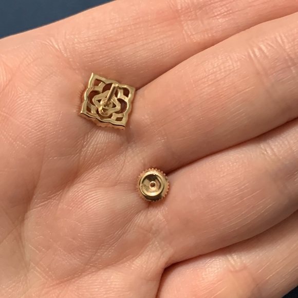 Vintage 10k Diamond Rose Gold Earrings - Picture 7 of 13